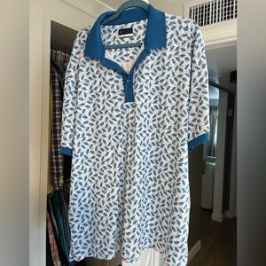 Blue Leaf Pattern Men's Shirt